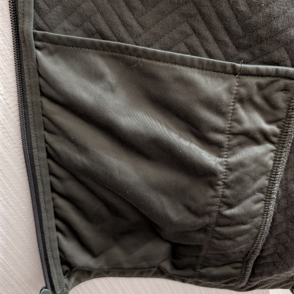Lands End Women's Olive Quilted Fleece Zip Up Jacket Size XL - Picture 5 of 7